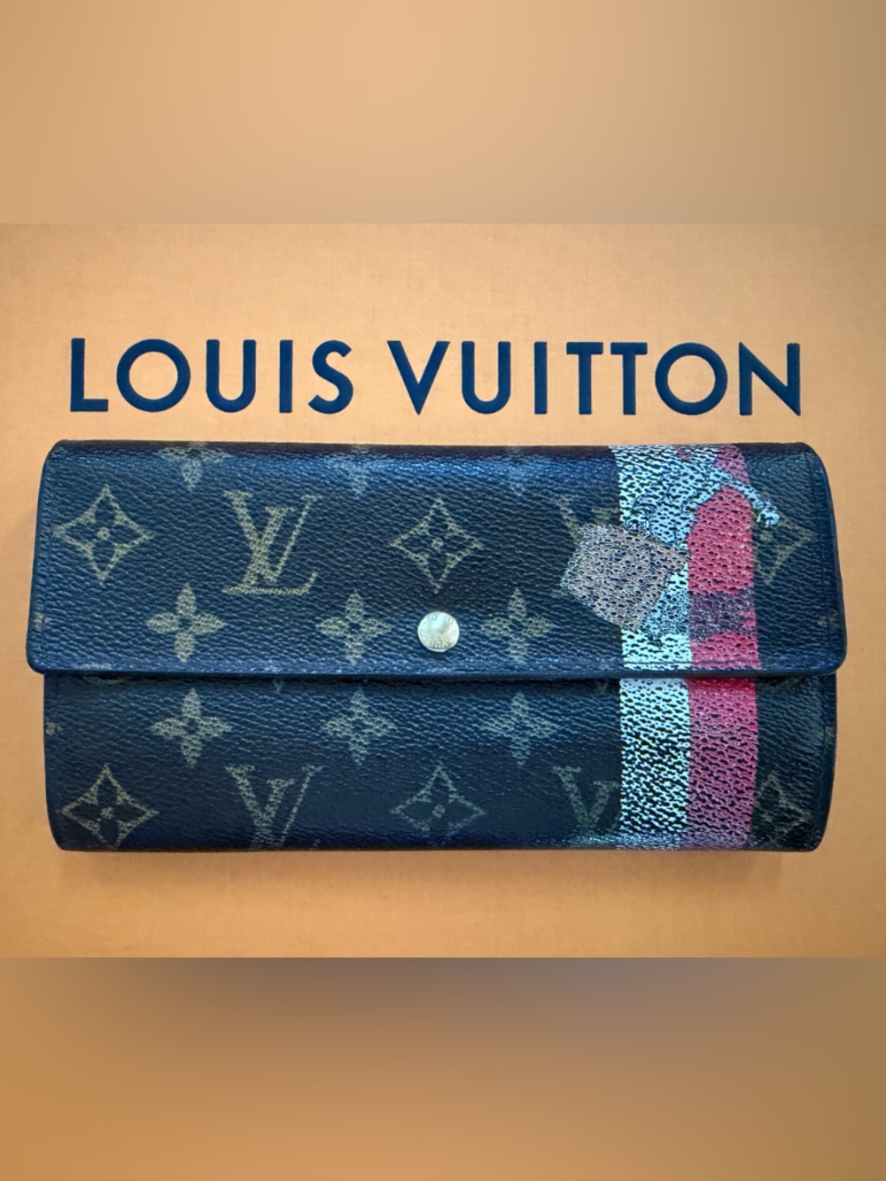 Louis Vuitton Monogram Groom Portefeiulle Sarah Long Bifold Wallet 😍